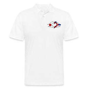 Japan Cuba Flag Hands Heart Shape - Men's Polo Shirt - white - Front - Kai (181cm)