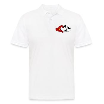 China Fussball Flagge Haende Herzform used - Männer Poloshirt - Weiß - Vorne - Kai (181cm)
