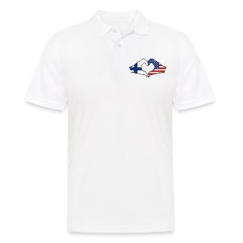 Finland USA Flag Hands Heart Shape - Men's Polo Shirt - white - Front - Kai (181cm)