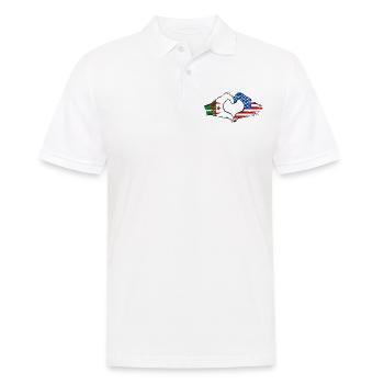 Algerien USA Flagge Haende Herzform used - Männer Poloshirt - Weiß - Vorne - Kai (181cm)