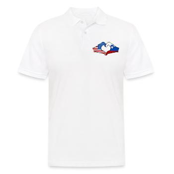 USA Slowenien Flagge Haende Herzform - Männer Poloshirt - Weiß - Vorne - Kai (181cm)