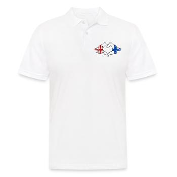 Georgien Finnland Flagge Haende Herzform used - Männer Poloshirt - Weiß - Vorne - Kai (181cm)