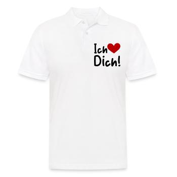 Ich Liebe Dich Spruch - Männer Poloshirt - Weiß - Vorne - Kai (181cm)