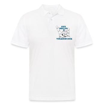 Volksmusik , Volksfest , Fun Shirt , Sex Drugs(25) - Männer Poloshirt - Weiß - Vorne - Kai (181cm)