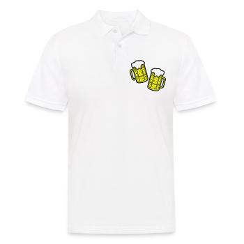 Bier Symbol Saufen - Männer Poloshirt - Weiß - Vorne - Kai (181cm)