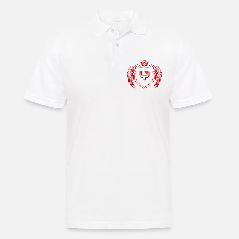 Y Buchstabe Wappen - Männer Poloshirt - Weiß