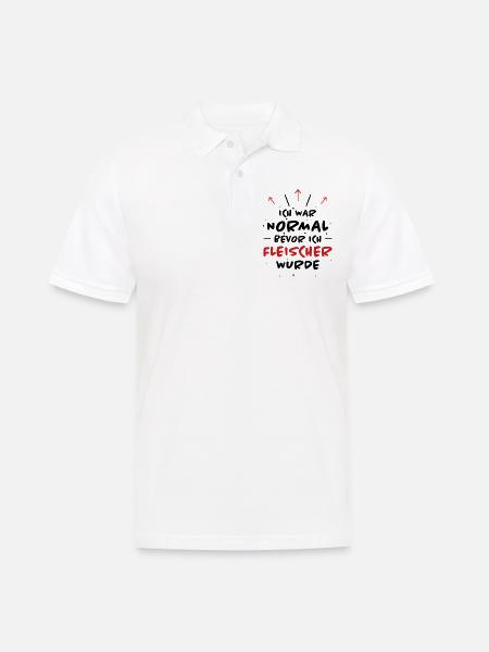 Fleischer Spruch Metzger Lustig Fleischer Geschenk - Männer Poloshirt - Weiß