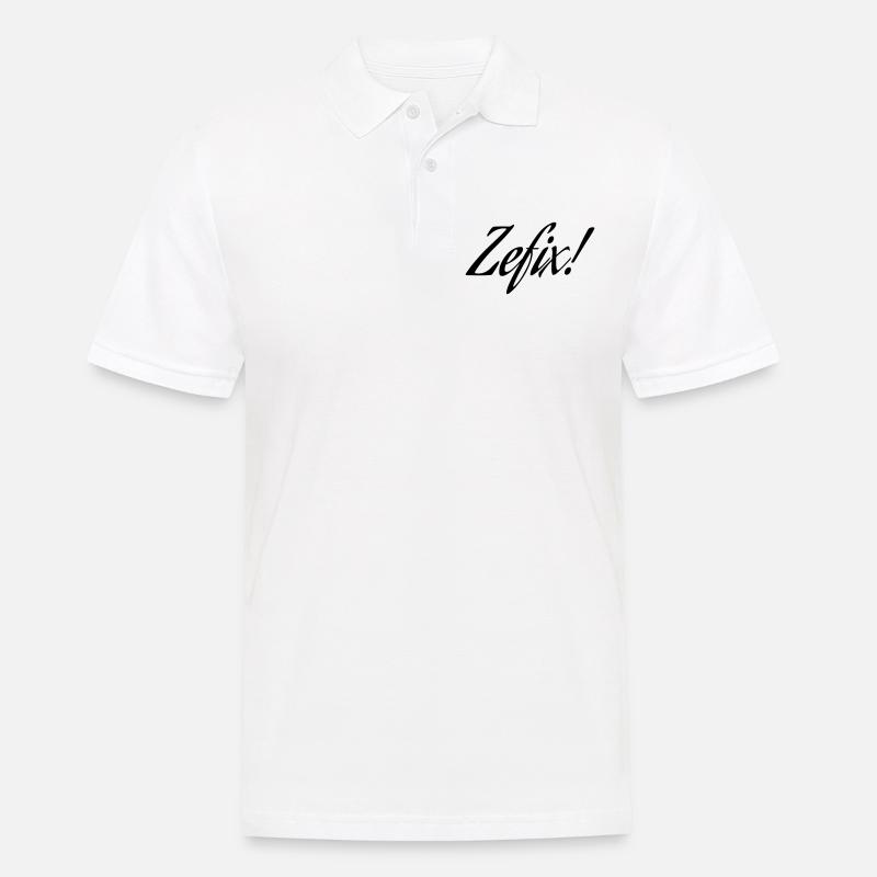 Zefix! - Männer Poloshirt - Weiß