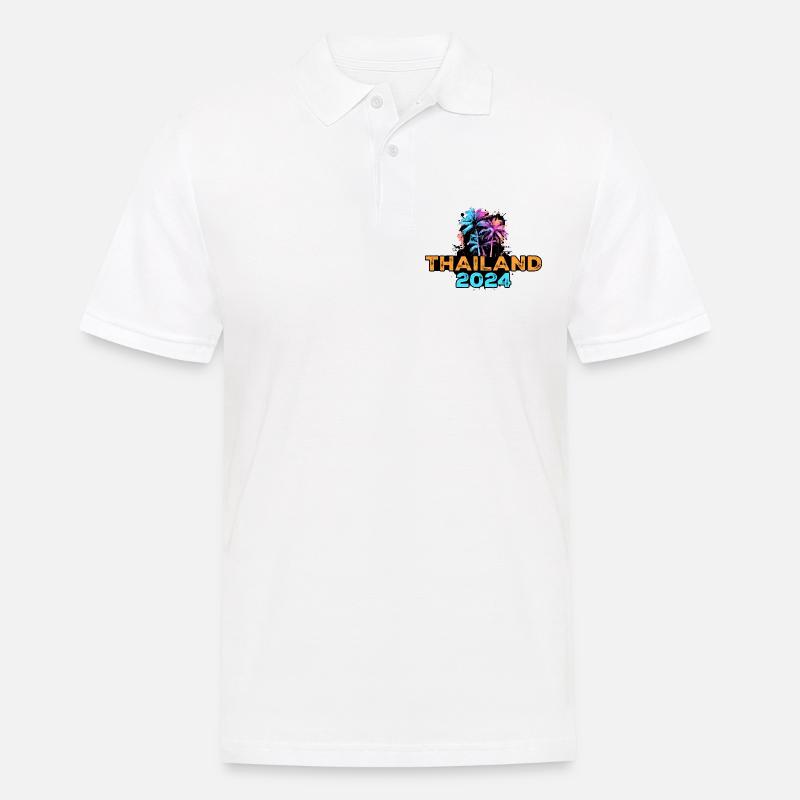 Thailand 2024 Reise - Männer Poloshirt - Weiß