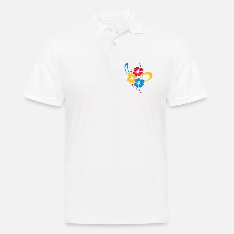 Blumenbouquet mit Schleife - Männer Poloshirt - Weiß
