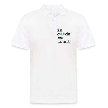 [ In code we trust ] - Men's Polo Shirt - white - Front - Kai (181cm)