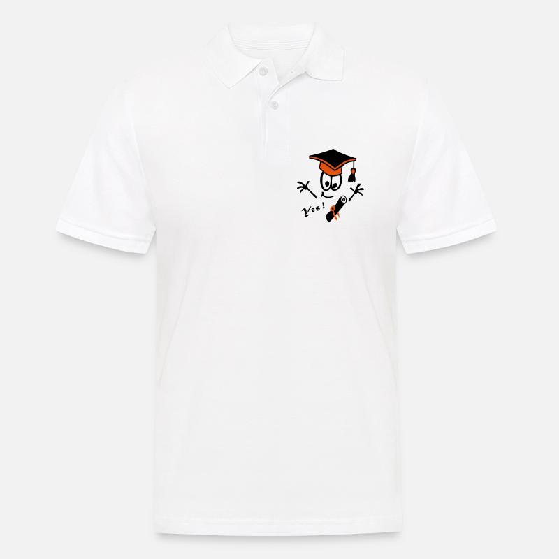 Doktorhut Studium Schule Comic Yes - Männer Poloshirt - Weiß