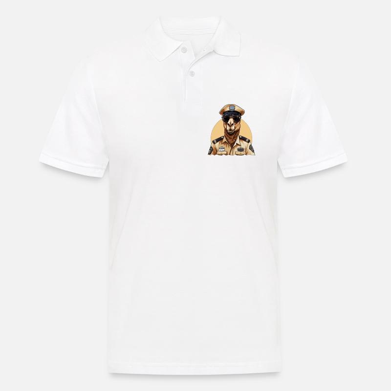 Kamel Polizist - Männer Poloshirt - Weiß