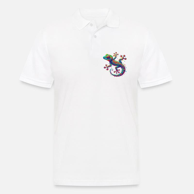 Gecko - Männer Poloshirt - Weiß
