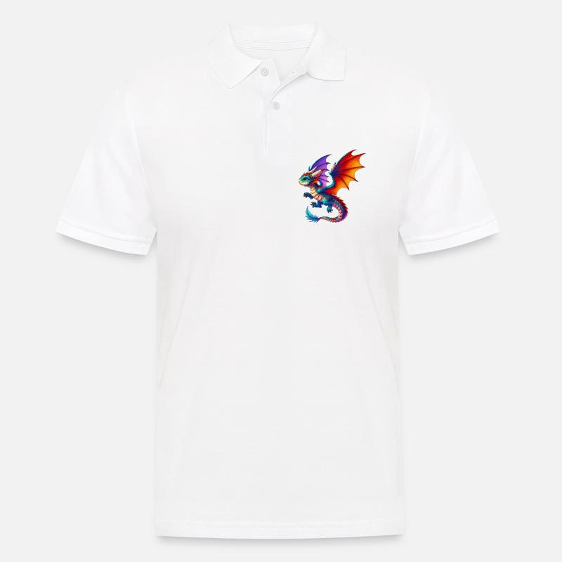 Drache - Männer Poloshirt - Weiß