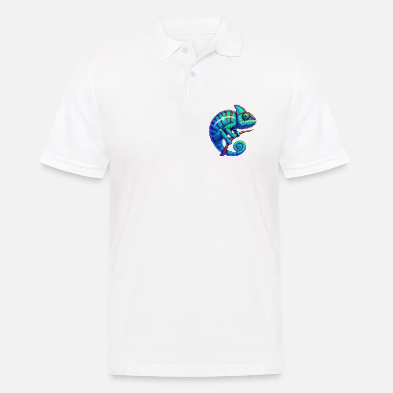 Chamäleon - Männer Poloshirt - Weiß