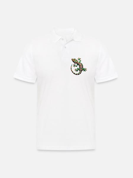 Gecko - Männer Poloshirt - Weiß
