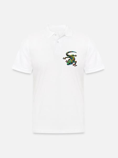 Gecko - Männer Poloshirt - Weiß