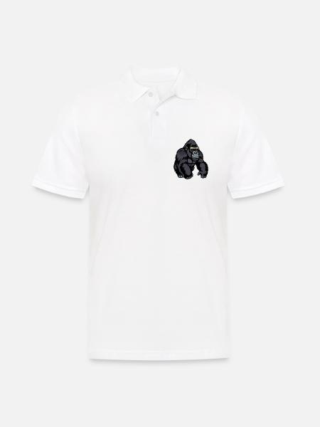 Gorilla - Männer Poloshirt - Weiß