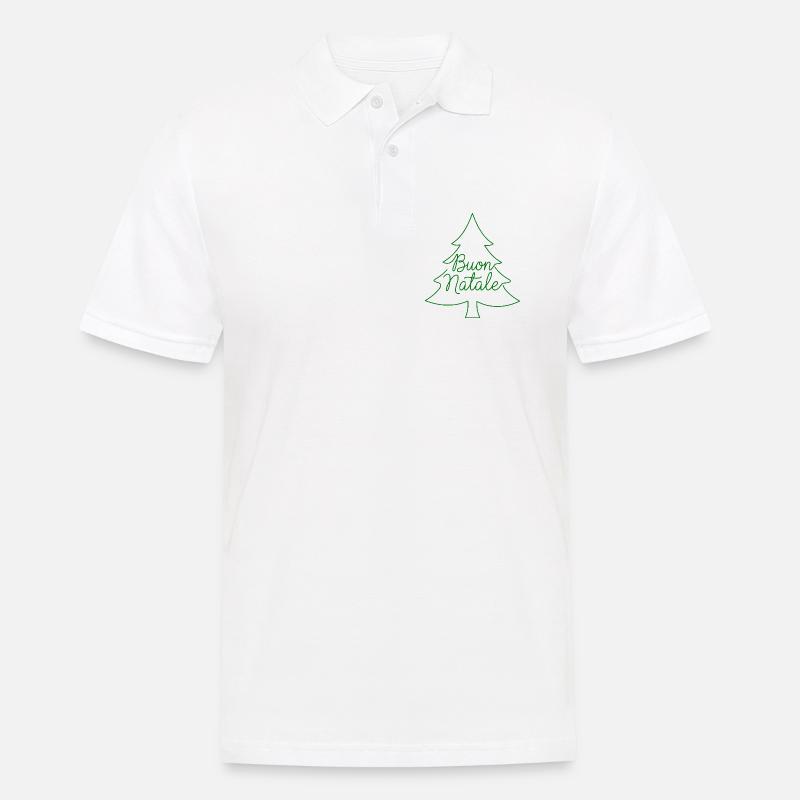 Buon Natale Tannenbaum Weihnachtsdesign - Männer Poloshirt - Weiß