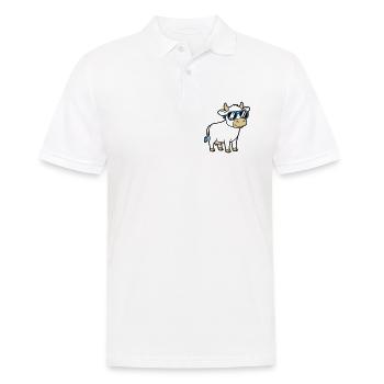 Cool Cow Sunglasses Casual Vector - Men's Polo Shirt - white - Front - Kai (181cm)