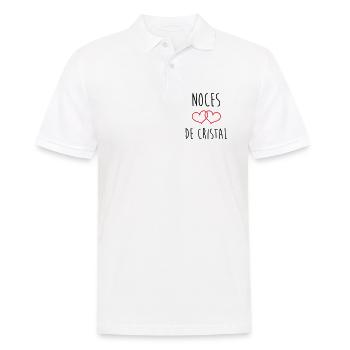 Crystal Wedding 15 Years of Marriage - Men's Polo Shirt - white - Front - Kai (181cm)