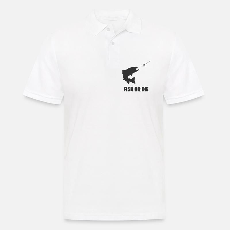 Fisch oder stirb - Männer Poloshirt - Weiß