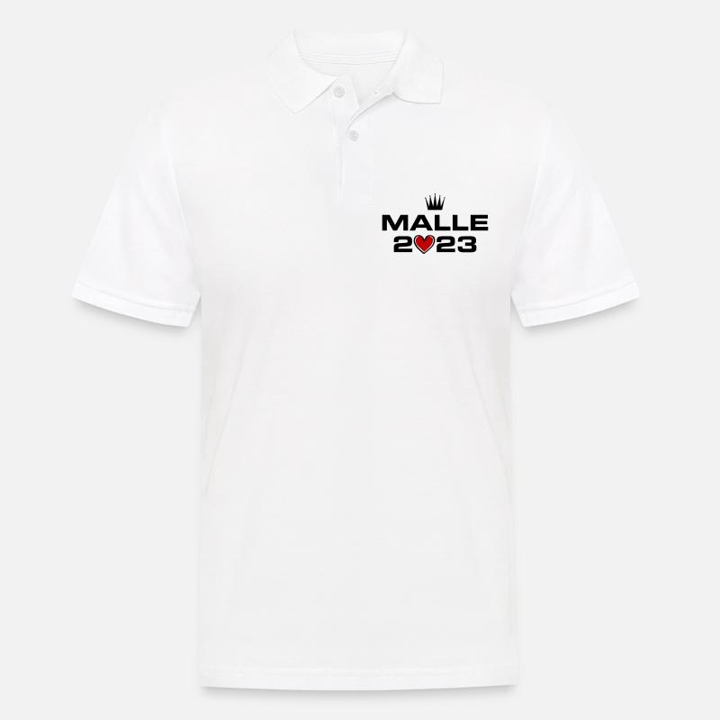 Malle 2023 Herz - Männer Poloshirt - Weiß