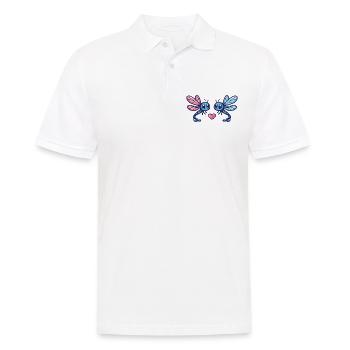 Libellule Couple Amoureux Animal Saint Valentin - Polo Homme - blanc - Devant - Kai (181cm)