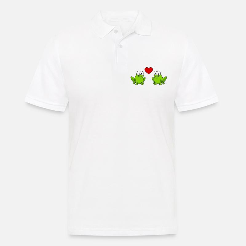 Frosch Comic Paar liebe - Männer Poloshirt - Weiß