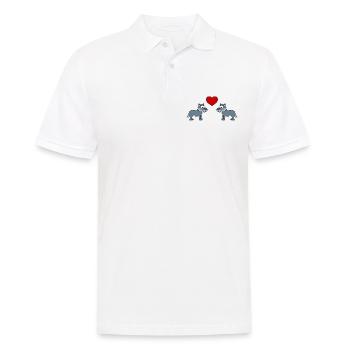 Wolf Comic Paar Liebe - Männer Poloshirt - Weiß - Vorne - Kai (181cm)