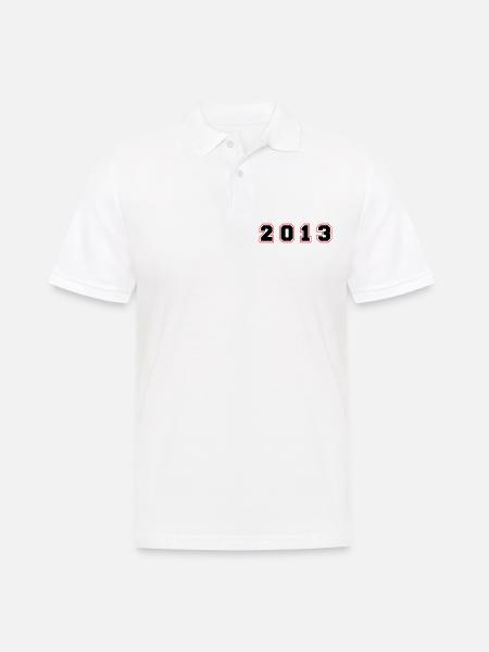 2013 Year Number - Men's Polo Shirt - white