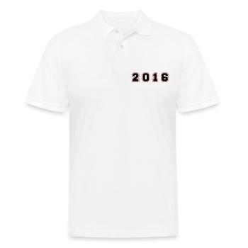 2016 Year Number - Men's Polo Shirt - white - Front - Kai (181cm)