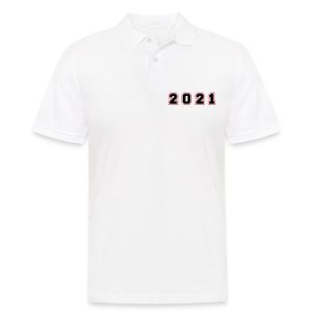 2021 Year Number - Men's Polo Shirt - white - Front - Kai (181cm)