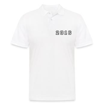 2016 Year Number - Men's Polo Shirt - white - Front - Kai (181cm)
