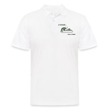 JE REFLECHIS VEUILLEZ PATIENTER - humour patience - Polo Homme - blanc - Devant - Kai (181cm)