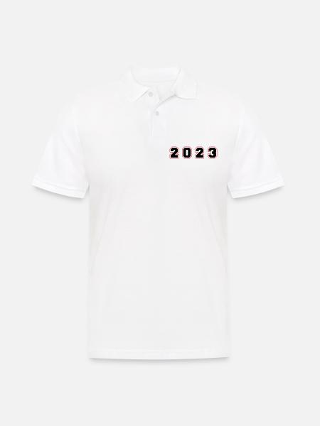 2023 year number - Men's Polo Shirt - white