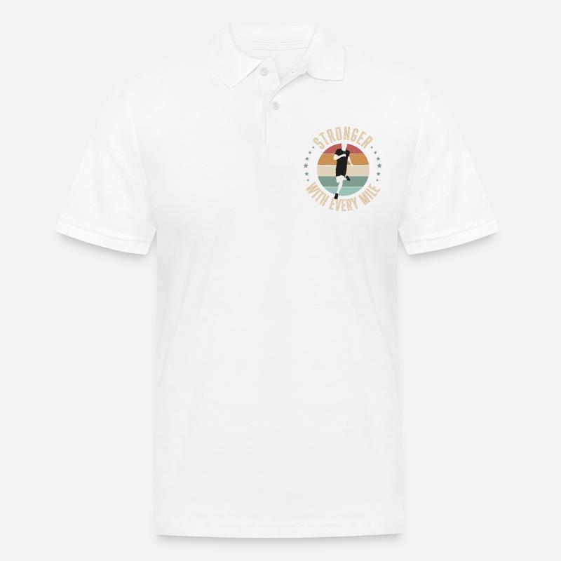 Läufer mit Leidenschaft - Männer Poloshirt - Weiß