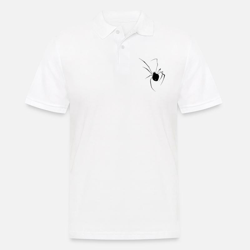 Schwarze Witwe Dotwork - Männer Poloshirt - Weiß