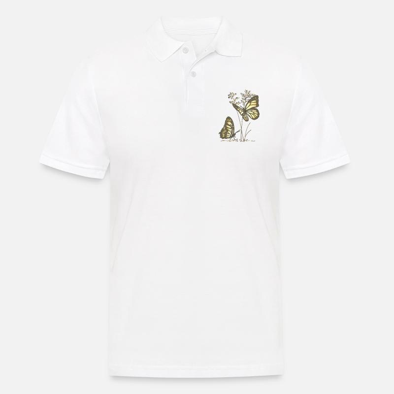 Schmetterlinge - Männer Poloshirt - Weiß