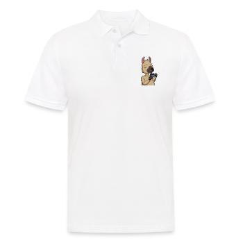 Lama drinks coffee - coffee drinker - Men's Polo Shirt - white - Front - Kai (181cm)