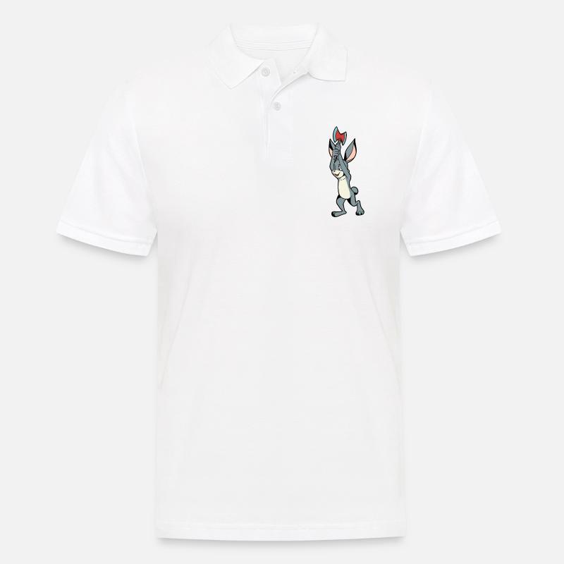 Axt werfender Hase - Axtwerfen - Männer Poloshirt - Weiß