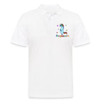 Schwangeres Einhorn - Pregnacorn - Männer Poloshirt - Weiß - Vorne - Kai (181cm)