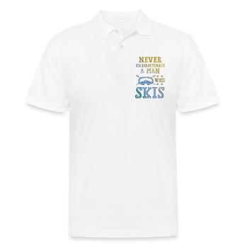 don't underestimate a ski man - Men's Polo Shirt - white - Front - Kai (181cm)