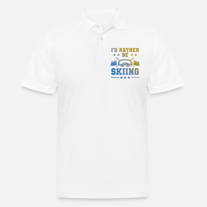 ski skiing - Männer Poloshirt - Weiß