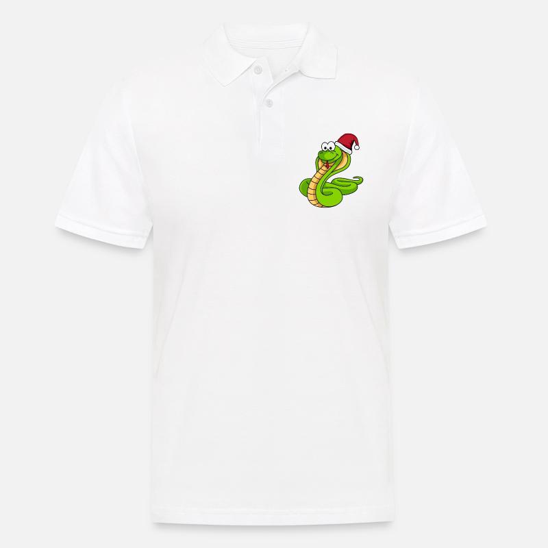 Snake Cobra Comic Noël - Polo Homme - blanc