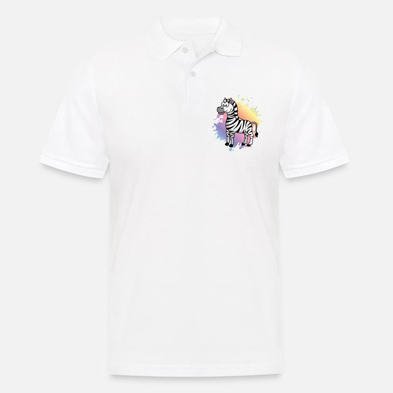 Zebra Comic Tier - Männer Poloshirt - Weiß