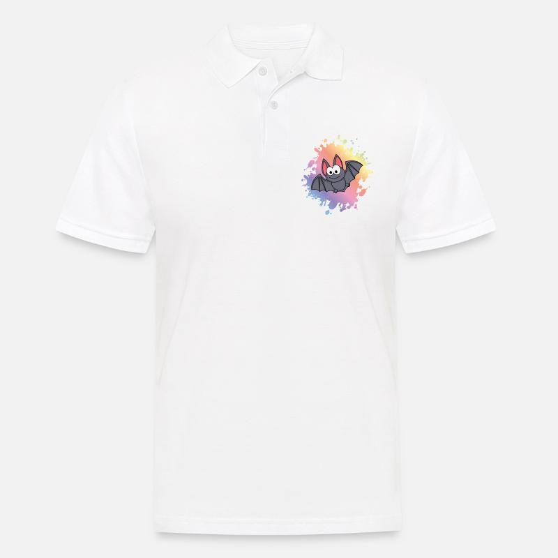 Fledermaus Comic Tier - Männer Poloshirt - Weiß