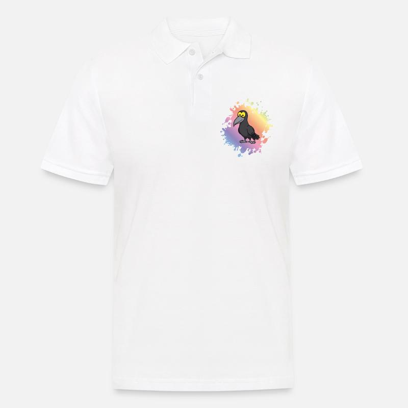 Krähe Comic Tier - Männer Poloshirt - Weiß