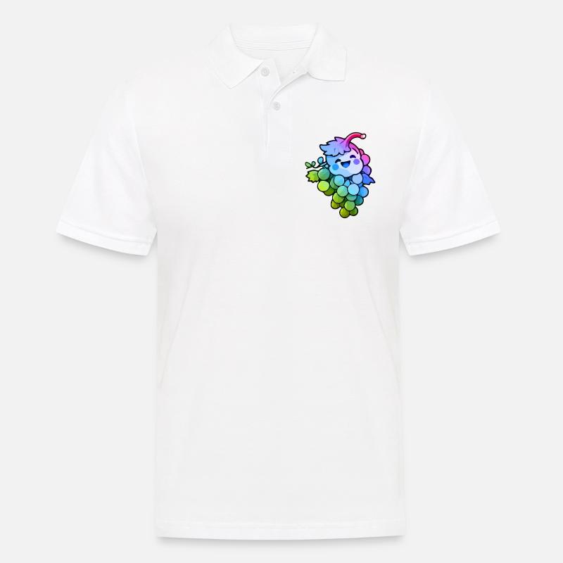 Weintraube Comic Bunt - Männer Poloshirt - Weiß